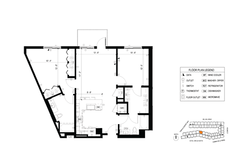Floor plan for 2 beds, 2 baths, 1137 sqft